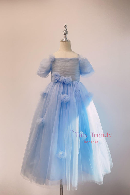 baby blue tulle gown