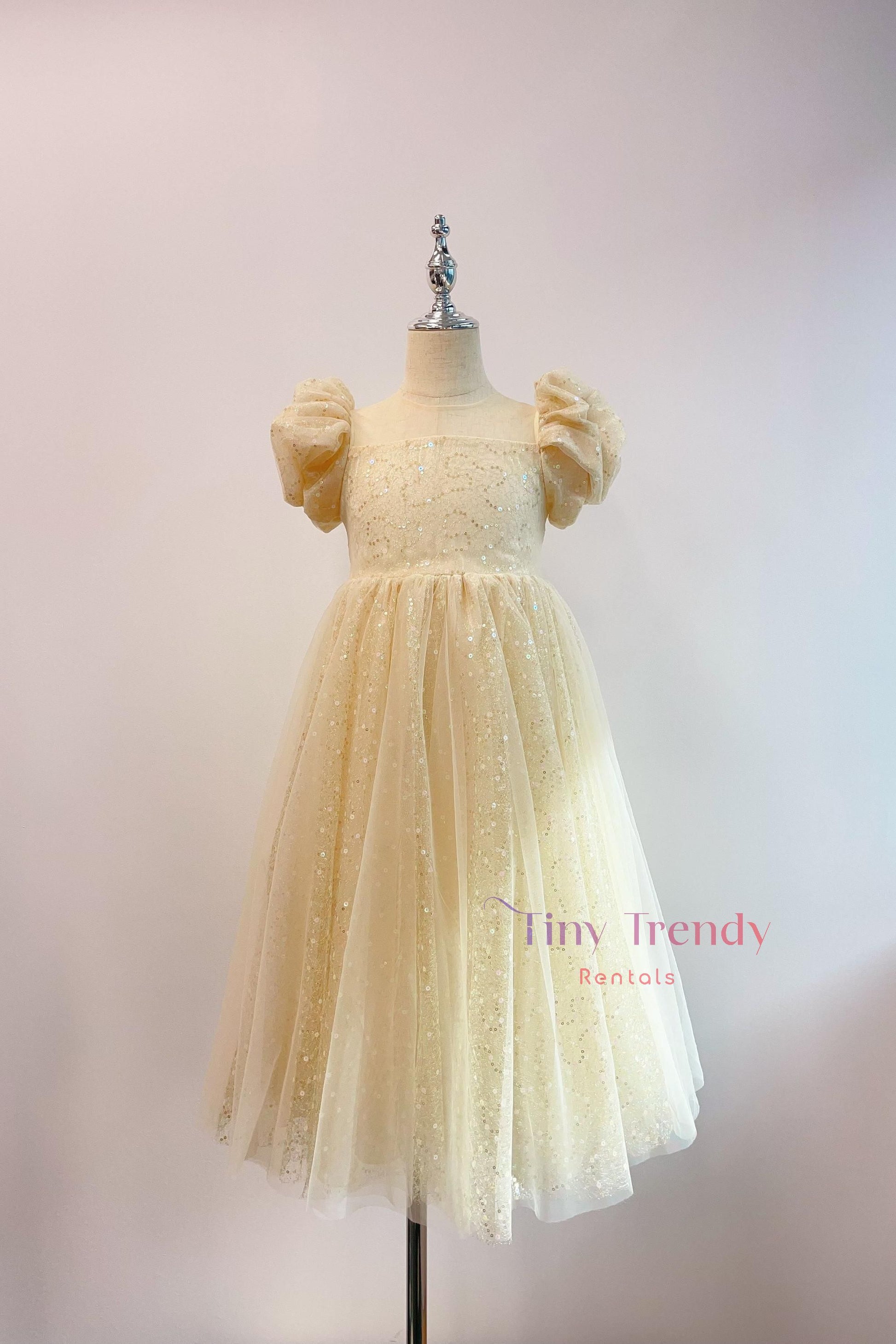 girl gold tulle dress 