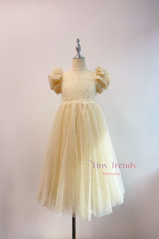 girl gold tulle dress 