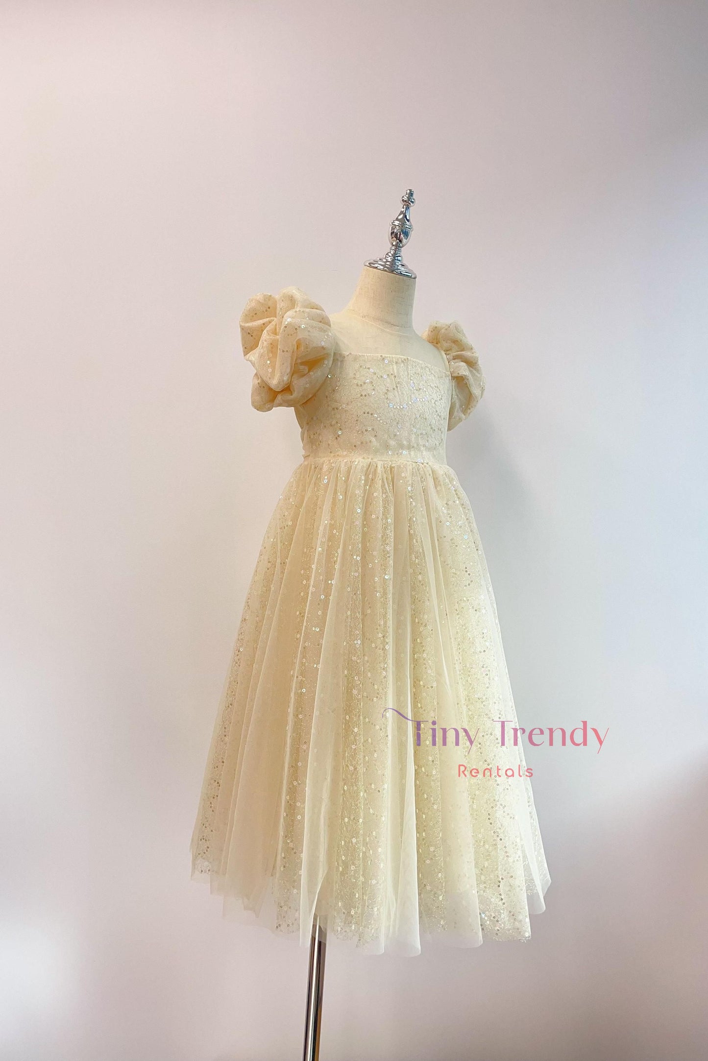 Aurelia's Golden Sequin Party Dress