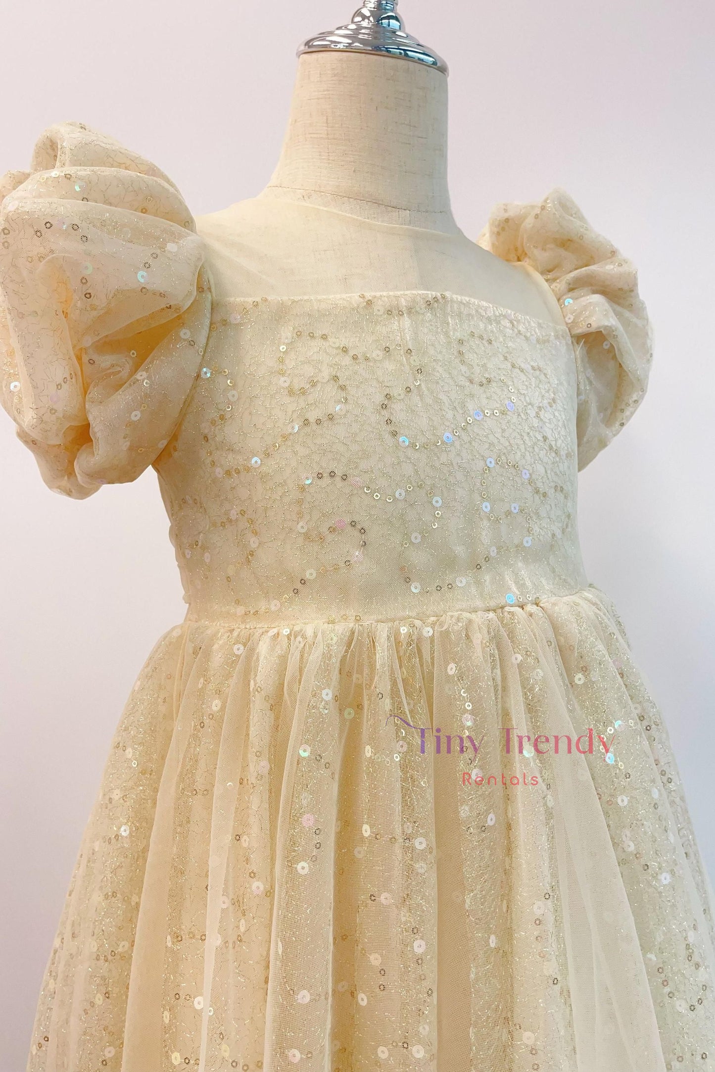 Aurelia's Golden Sequin Party Dress