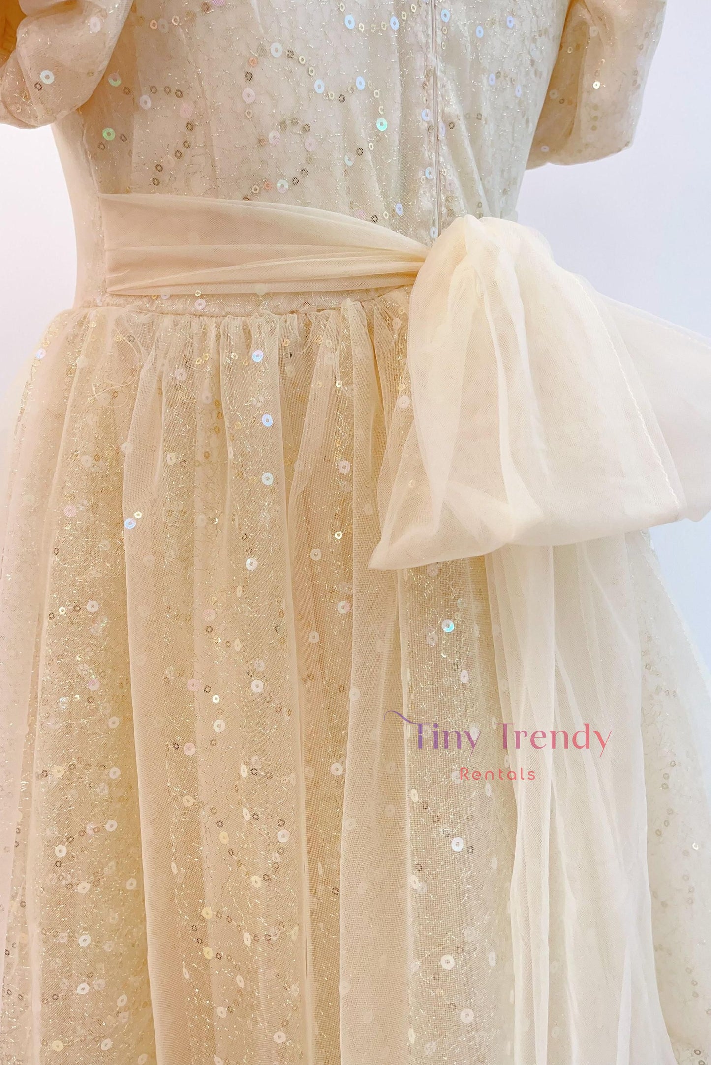 Aurelia's Golden Sequin Party Dress