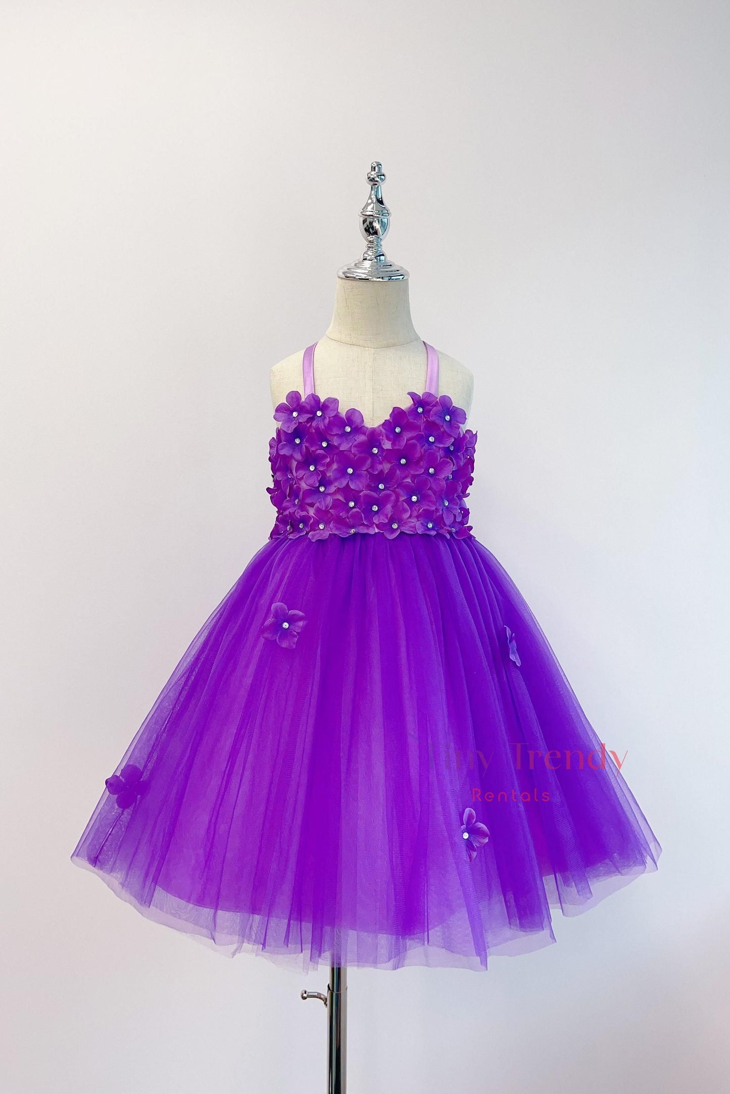 Purple Flower Garden Party Dress