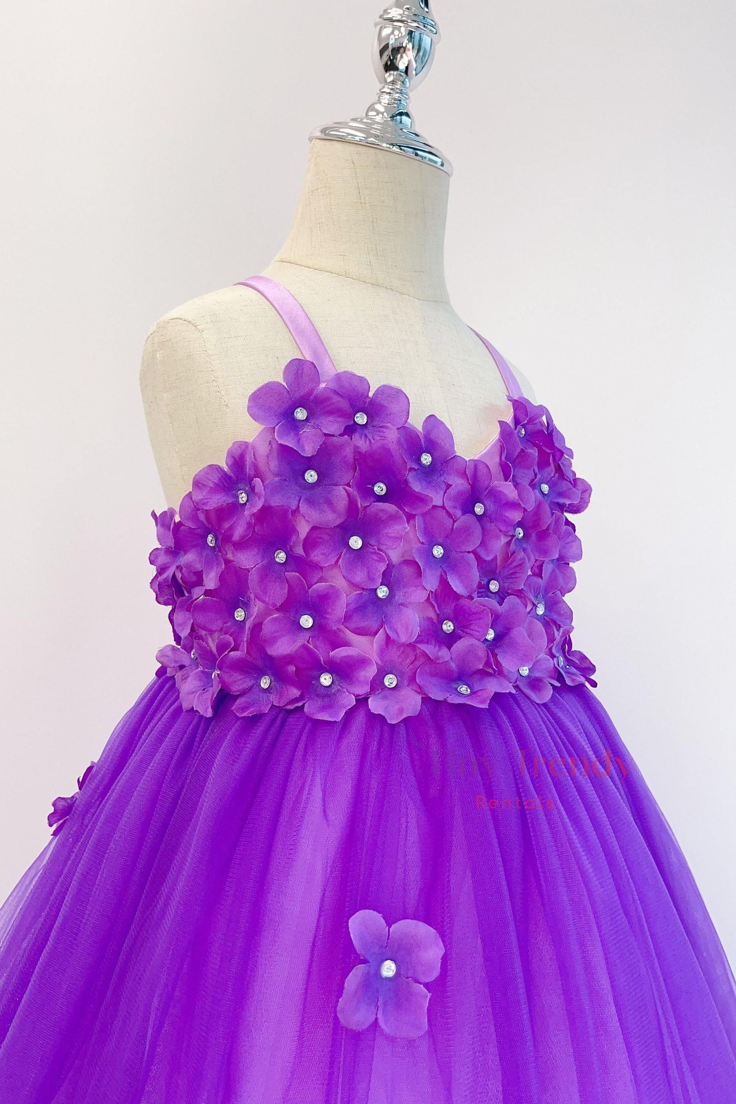 Purple Flower Garden Party Dress