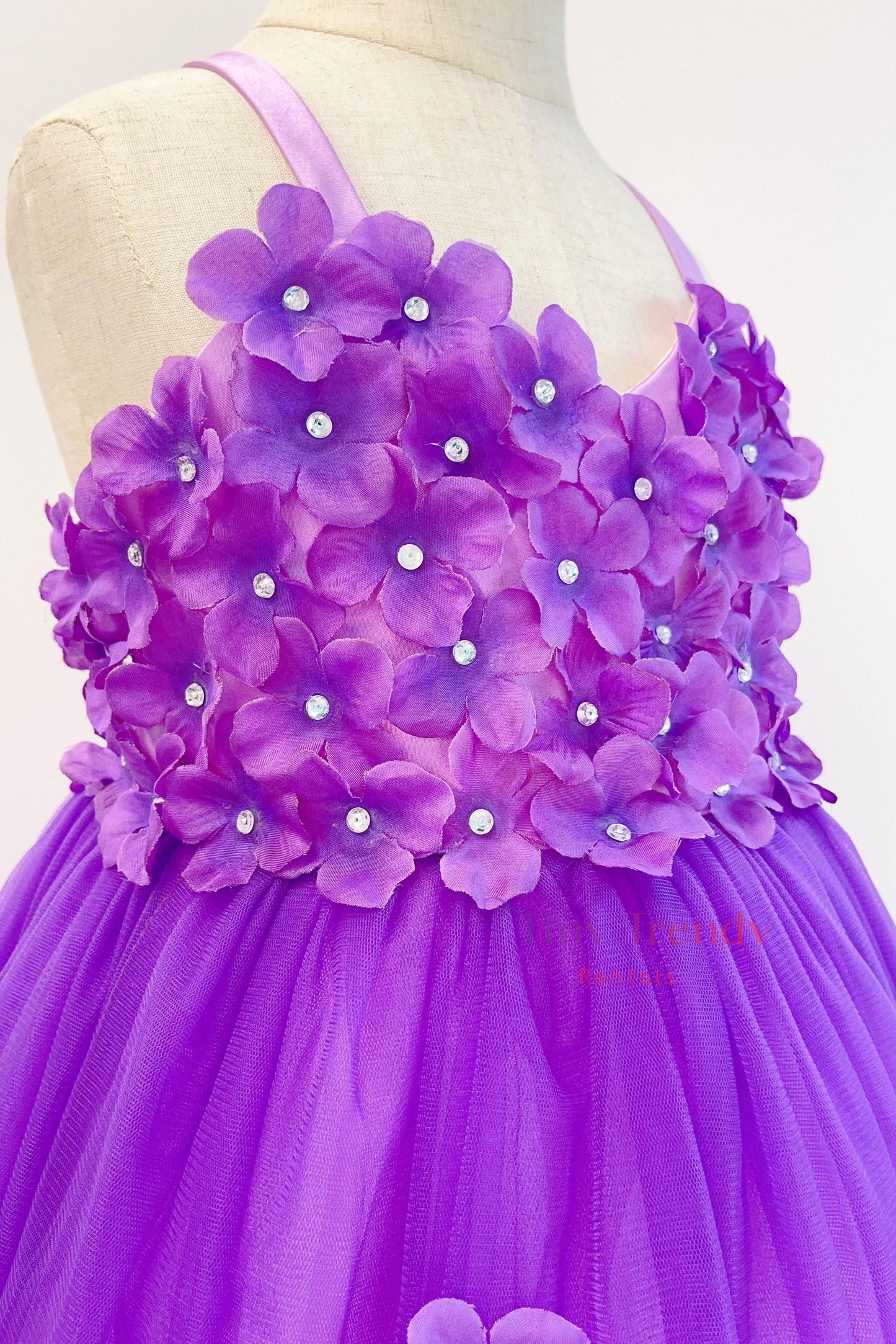 Purple Flower Garden Party Dress